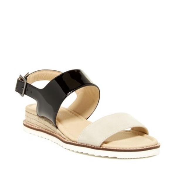 Colorblock Leather Espadrille Wedge Sandals - Picture 6 of 7